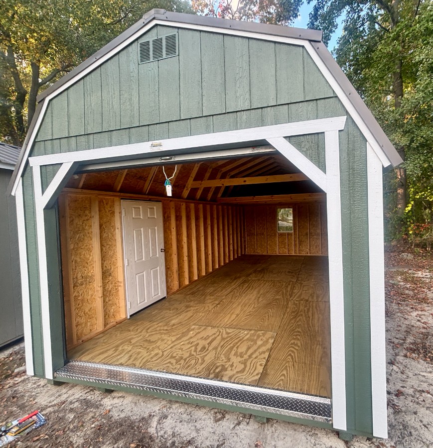 12x24 Lofted Barn 9' Garage Package image 2